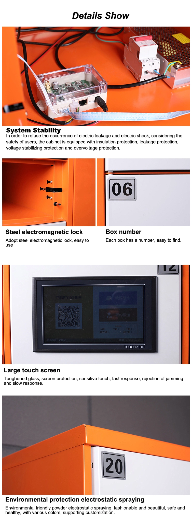 Self Pick up Electronic Smart Cabinet Delivery Parcel Locker