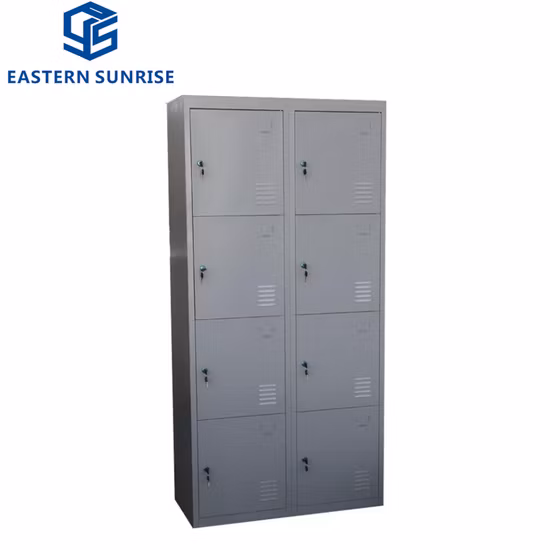 Casier de stockage d'outils de garage largement utilisé en métal à 8 portes