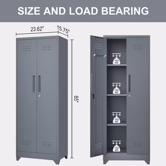 Armoire de rangement pour fournitures de nettoyage, casiers à Double porte pour outils de nettoyage